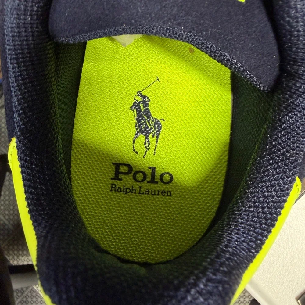 NEW Polo Ralph Lauren Heritage Court II Sneakers Sz 13 Navy Yellow Suede Low Top